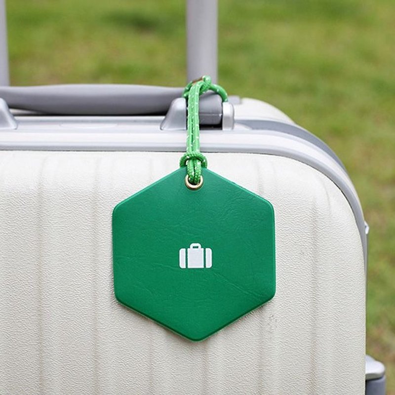 2NUL-几何形行李吊牌-六角绿,TNL84772 - 其他 - 真皮 绿色