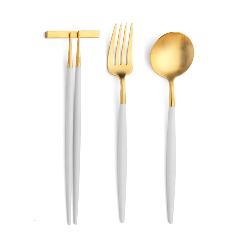 葡萄牙 Cutipol | GOA / 白金 / 中餐三件组 - 餐刀/叉/匙组合 - 不锈钢 白色