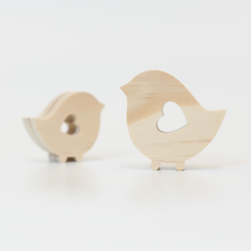 wagaZOO手切厚版造型积木 天空系列－爱心小鸟 - 玩具/玩偶 - 木头 卡其色