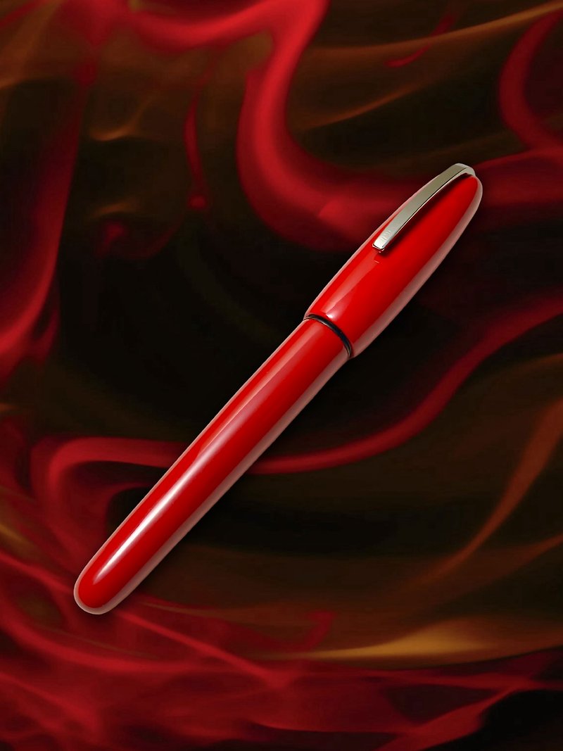 3952老山羊-天然漆笔 葛玛兰 碧血剑(赤红) 玫瑰金书法钢尖钢笔 - 钢笔 - 其他材质 