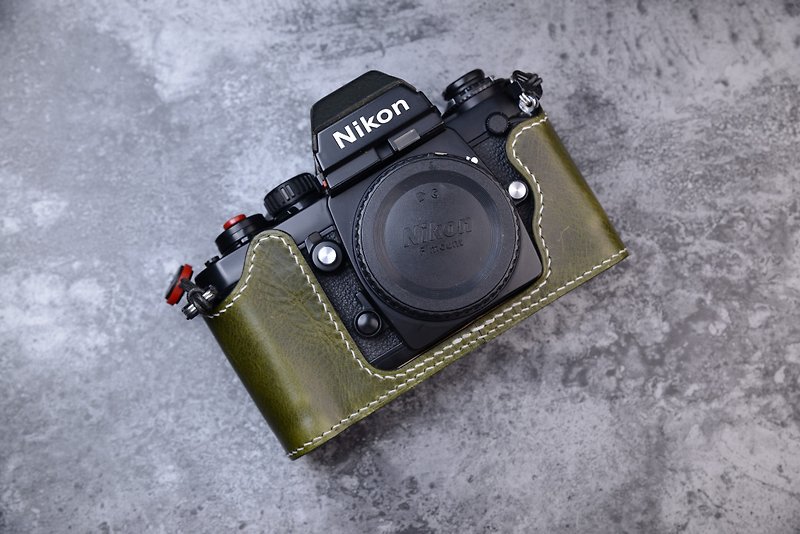 尼康FE3胶片相机手工皮套半套 - 相机包/相机袋 - 真皮 绿色