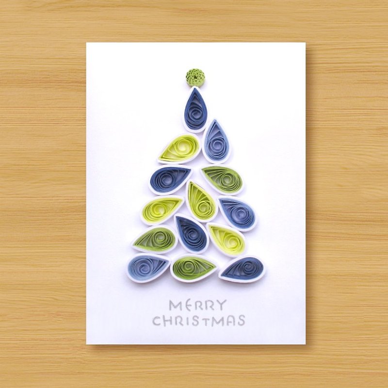 手工卷纸卡片 _ 圣诞树 P ... 圣诞卡、圣诞节 - 卡片/明信片 - 纸 绿色