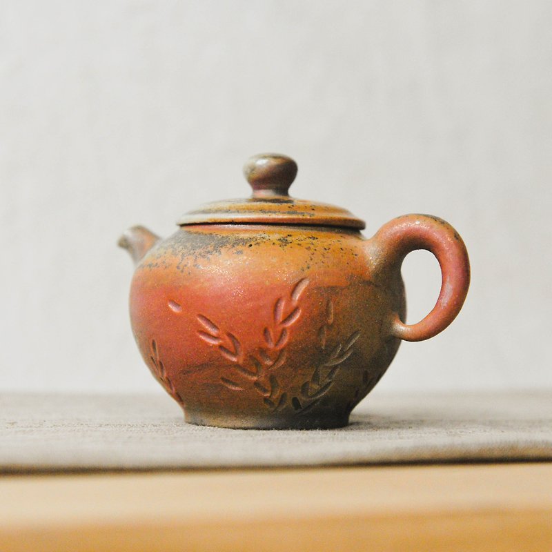 柴烧陶手作 带来一点春天气息 茶壶 - 茶具/茶杯 - 陶 咖啡色