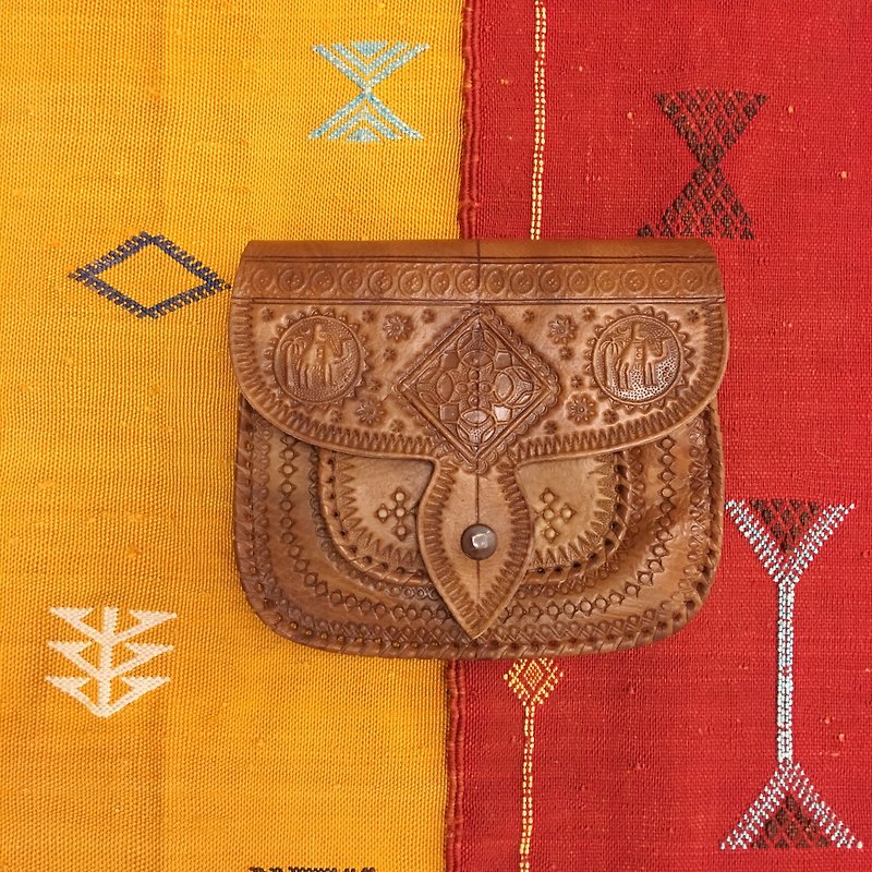 摩洛哥 手工 焦糖色骆驼皮 侧背包 斜背包 马鞍包 民族风 配件 - 侧背包/斜挎包 - 真皮 咖啡色