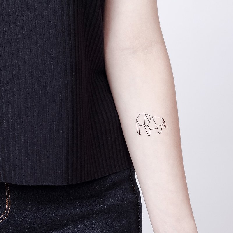 Surprise Tattoos / 折纸大象 刺青 纹身贴纸 - 纹身贴 - 纸 黑色