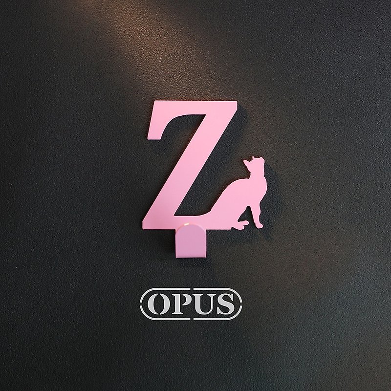 【OPUS东齐金工】当猫咪遇上字母Z - 挂勾(粉红)/壁饰挂勾 - 墙贴/壁贴 - 其他金属 粉红色