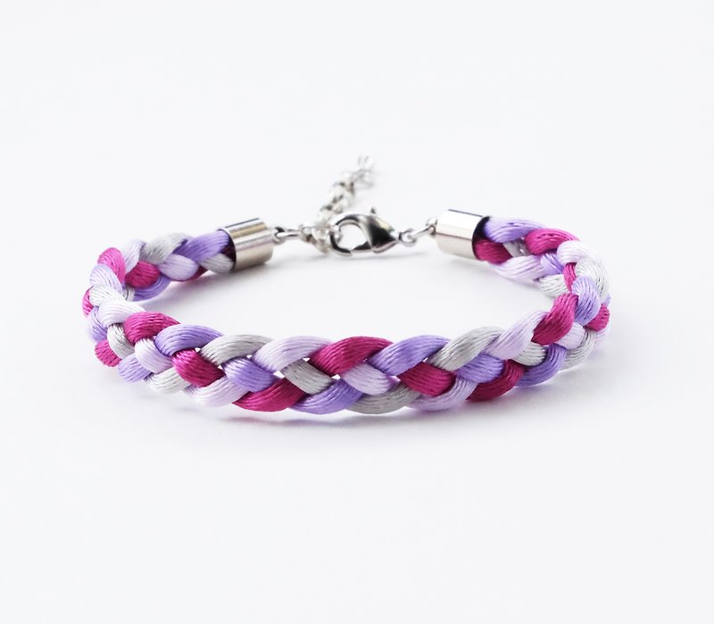 Purple braided bracelet - 手链/手环 - 其他材质 紫色