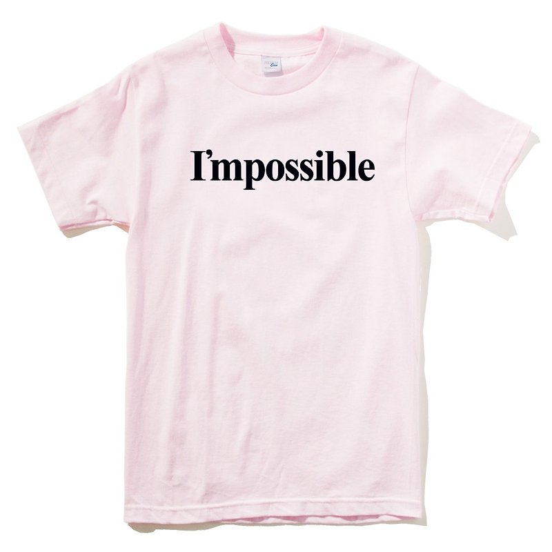 I'mpossible 短袖T恤 浅粉色 无限可能 文青 艺术 设计 原创 品牌 - 女装 T 恤 - 棉．麻 粉红色