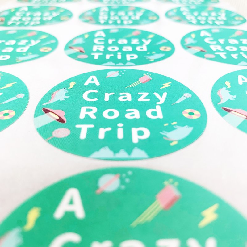 【疯狂的公路旅行 A Crazy Road Trip】 可爱贴纸 - 贴纸 - 纸 绿色