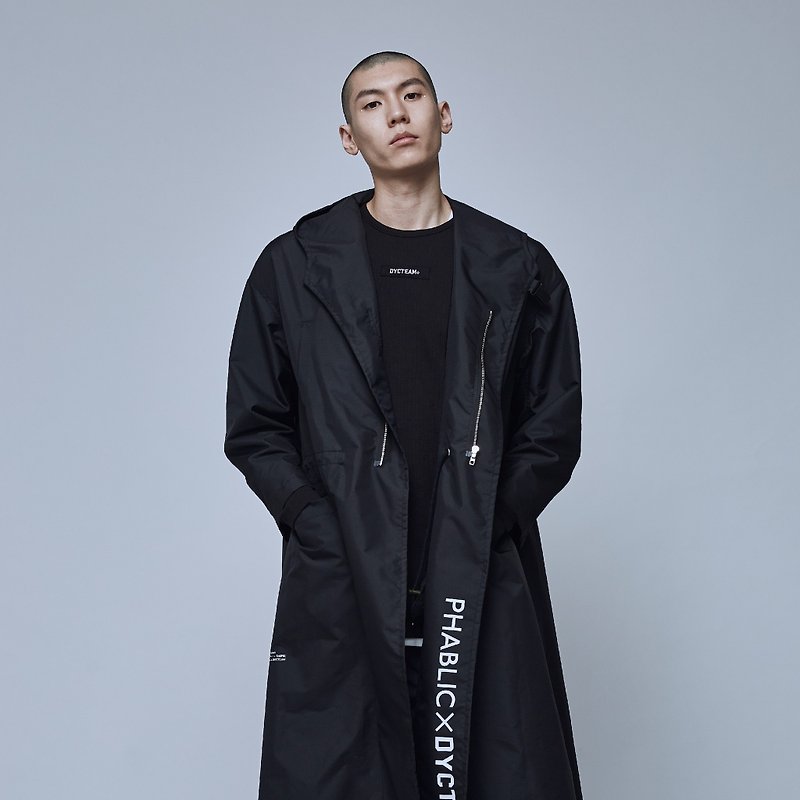 PHABLIC x DYCTEAM- 3M OverCoat 日本设计师联名防水斗篷外套 - 中性连帽卫衣/T 恤 - 聚酯纤维 黑色