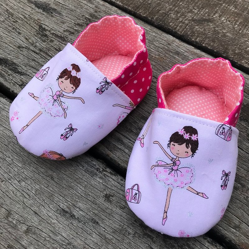 漂亮芭蕾舞女孩-学步鞋.婴儿鞋 - 童装鞋 - 棉．麻 粉红色