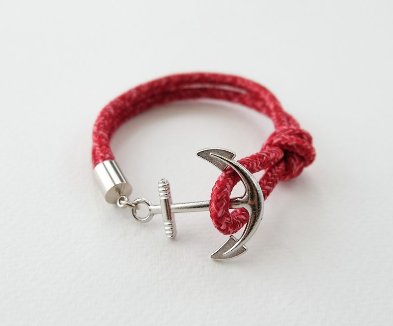 Anchor bracelet / red paracord - 手链/手环 - 纸 红色