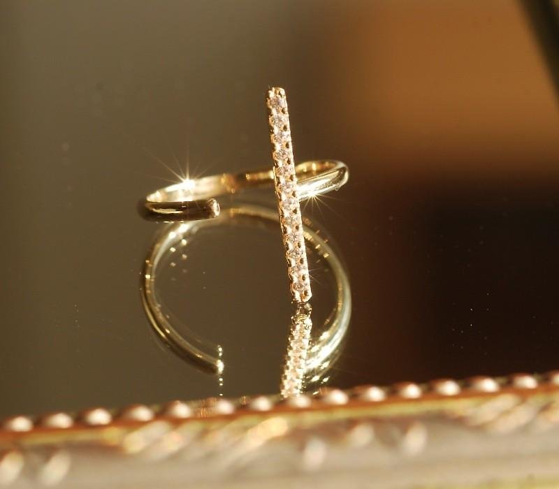 【受注製作】ダイヤモンド 縦ラインリング / K10YG - 戒指 - 其他金属 金色