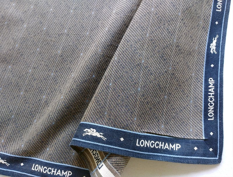 Longchamp Men Vintage Handkerchief - 手帕/方巾 - 棉．麻 灰色