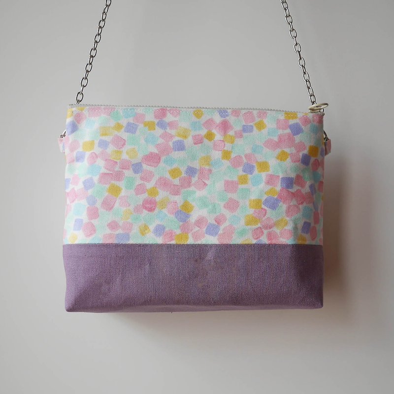 拉链包-粉色砖附手绘包装 - 侧背包/斜挎包 - 棉．麻 多色