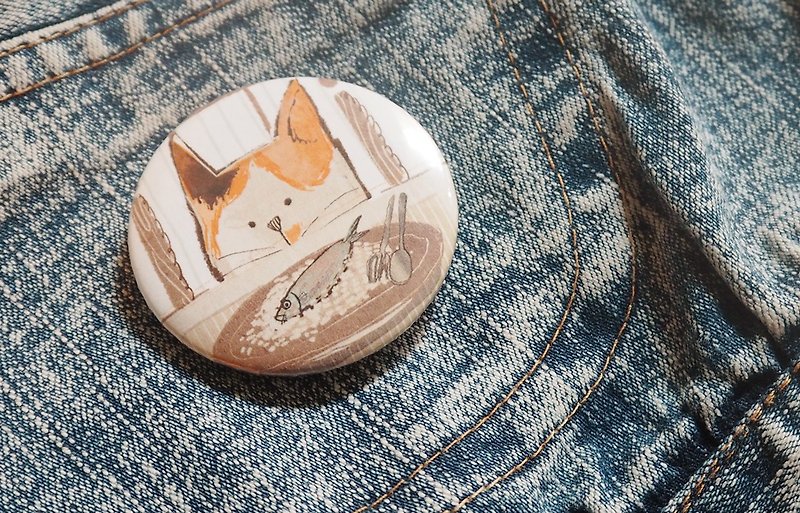 Pin badges cat tuna - 徽章/别针 - 其他金属 多色