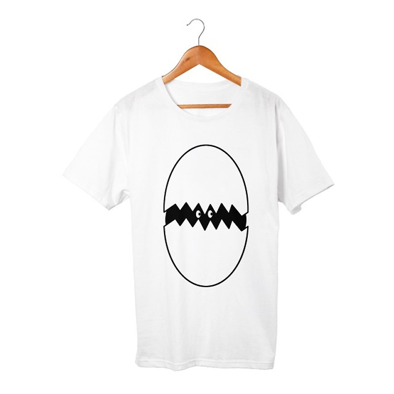 Black Monster #5 T-shirt - 中性连帽卫衣/T 恤 - 棉．麻 白色