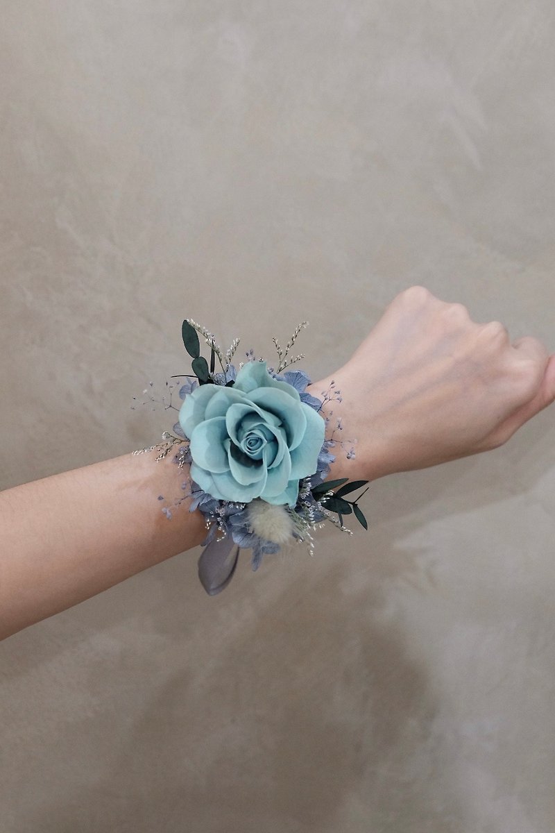 新娘/伴娘手腕花【苍青】- 婚礼 / 永生花 - 胸花/手腕花 - 植物．花 蓝色