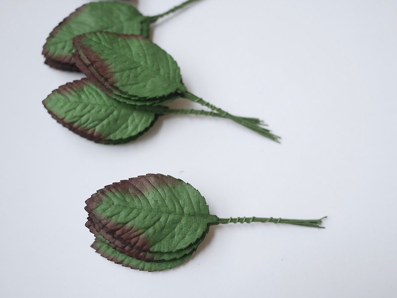 纸花，礼物装饰DIY用品：50片，深绿色玫瑰叶 - 其他 - 纸 绿色