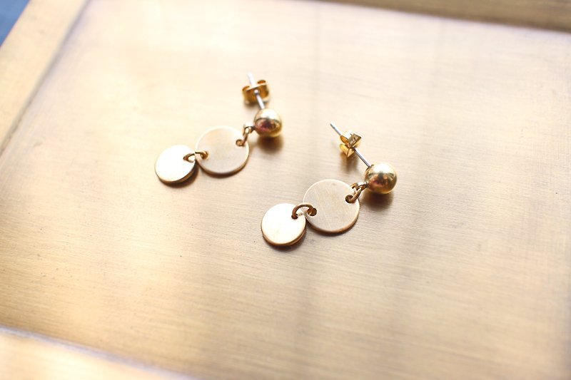 小圈圈-黄铜耳环-针式 夹式 - 耳环/耳夹 - 其他金属 金色