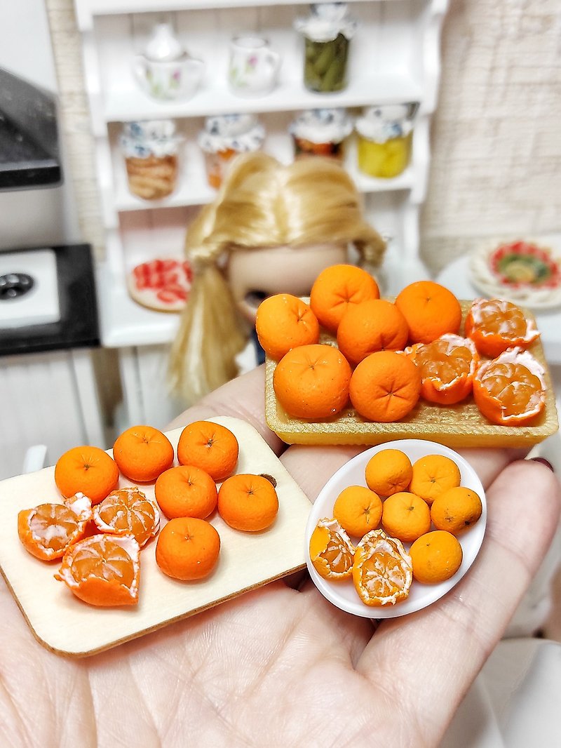 Fruits for dolls - Tangerines - Realistic mandarins - realistic miniature - 玩偶/公仔 - 粘土 