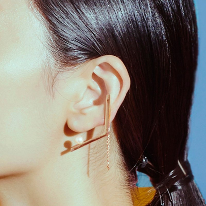 闪电珍珠玫瑰金吸磁耳夹  Floating Opticks - 耳环/耳夹 - 其他金属 金色