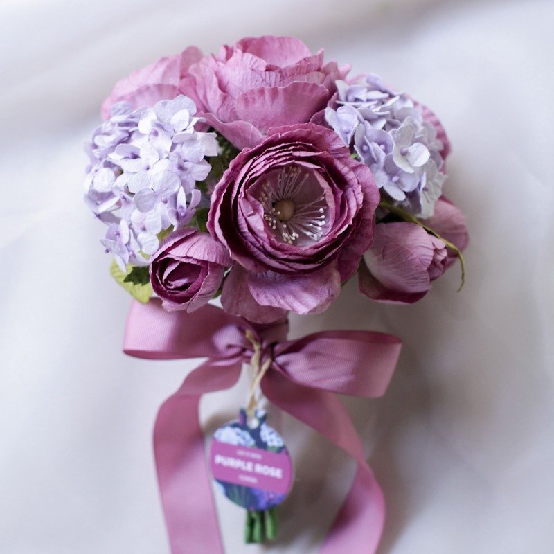 BM108 : Bridesmaid Mini Bouquet, Sweet Purple - 摆饰 - 纸 紫色
