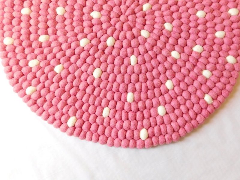 棉花糖风格坐垫 (60cm) - 摆饰 - 羊毛 粉红色