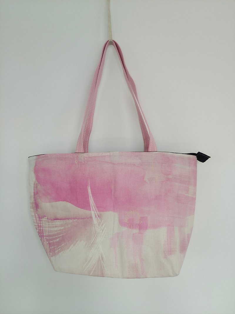 艳后_B-立体托特包-日本设计师系列 - 手提包/手提袋 - 棉．麻 粉红色