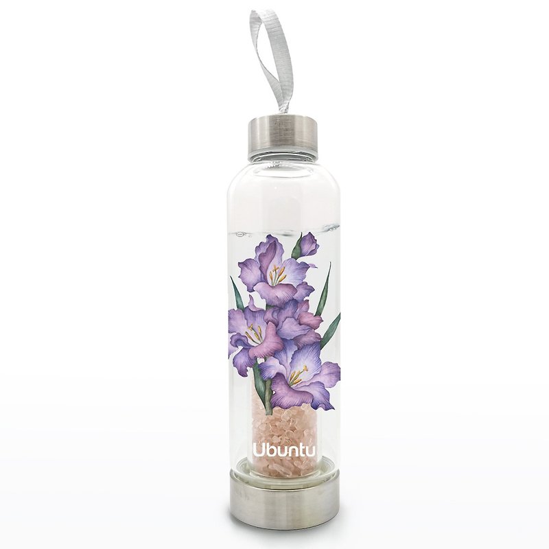 UBUNTU 水晶水瓶 | 幸运之花 | 紫色剑兰 | 让水回到 最原始的状 - 水壶/水瓶 - 玻璃 紫色