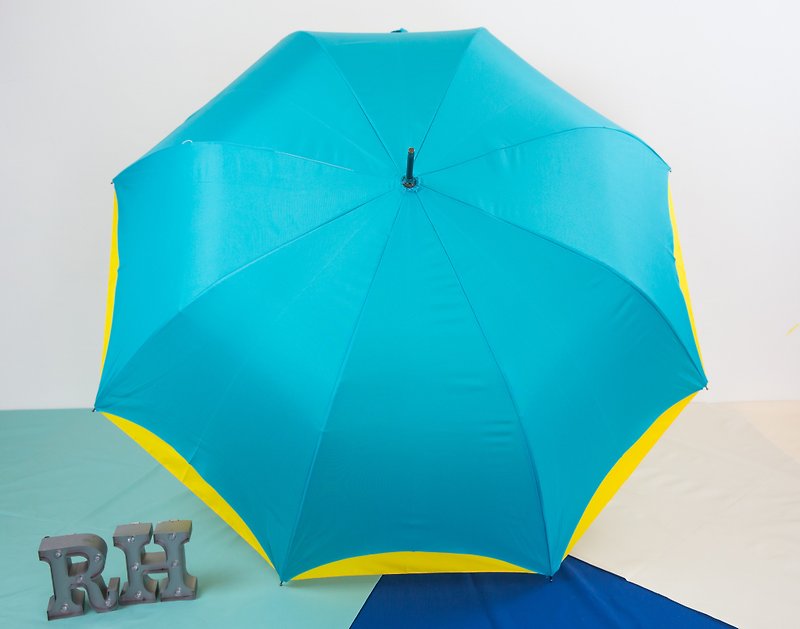 Rainbow House 双层配色雨伞-蓝黄 (不寄送国外) - 雨伞/雨衣 - 防水材质 蓝色
