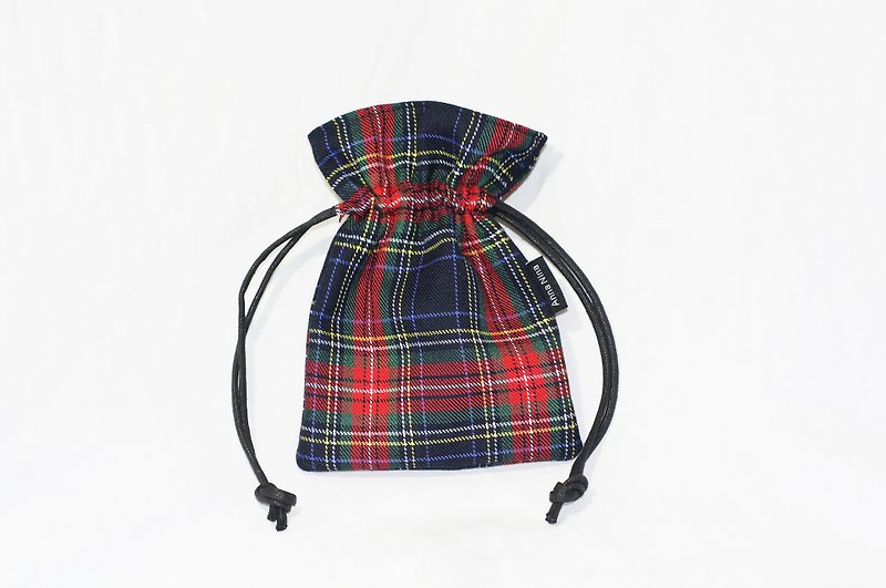 【AnnaNina】纯手工 双层 环保 束口袋 苏格兰 - 化妆包/杂物包 - 棉．麻 