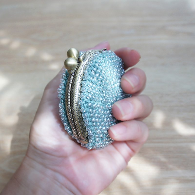 Ba-ba handmade Beads crochet coinpurse No.1132 - 零钱包 - 其他材质 绿色