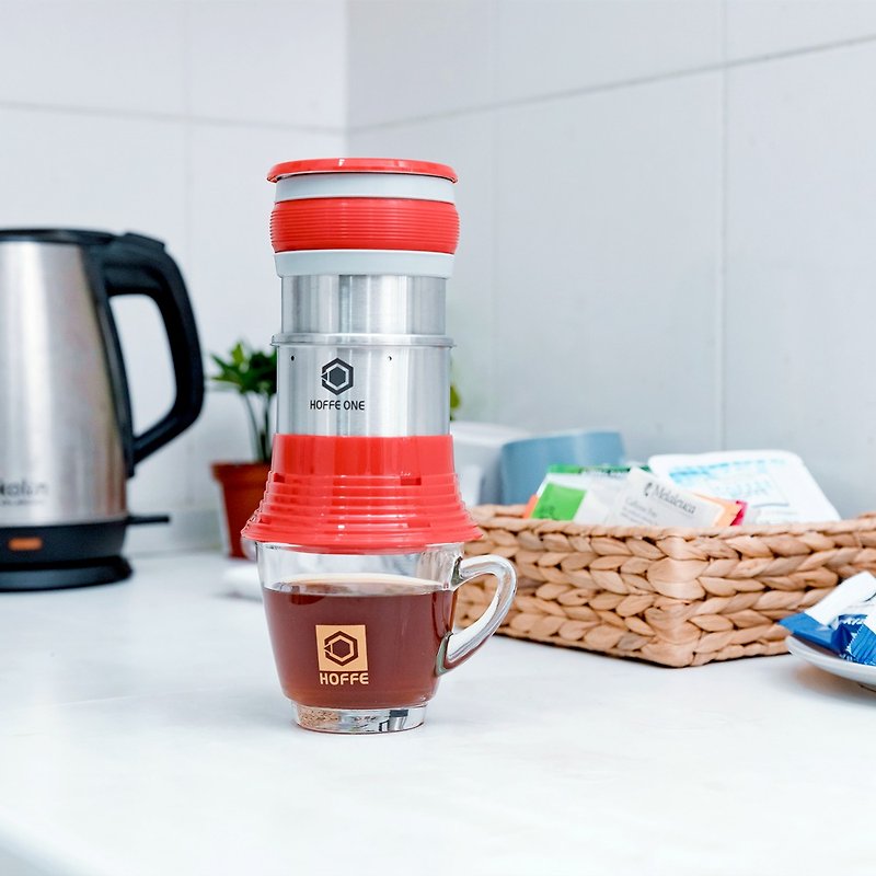【现货】304不锈钢精制 居家办公的好伙伴 HOFFE手感咖啡机 红色 - 咖啡壶/周边 - 其他金属 红色