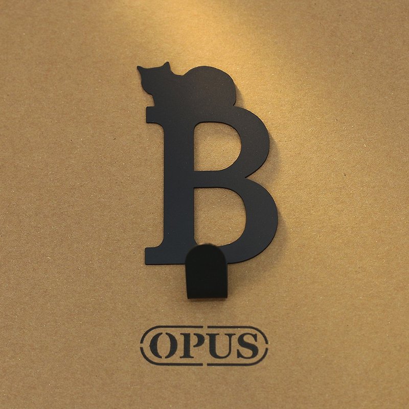 【OPUS东齐金工】当猫咪遇上字母B - 挂勾(黑)/造型挂钩/口罩收纳 - 收纳用品 - 其他金属 黑色