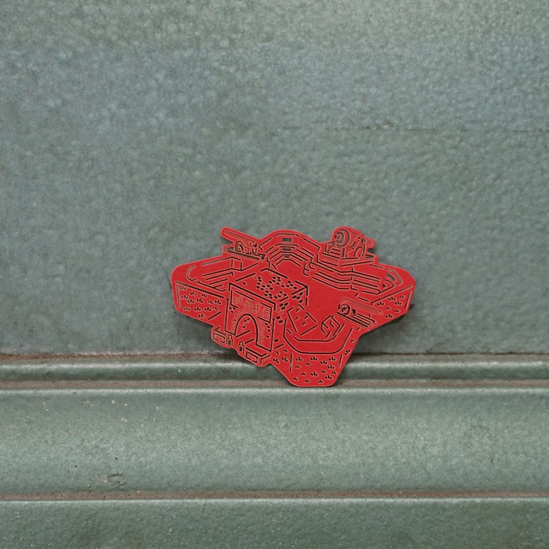麦麦藏宝图-亿载金城 纸雕书签 | 在地文化 历史建筑 文具送礼 - 书签 - 纸 红色