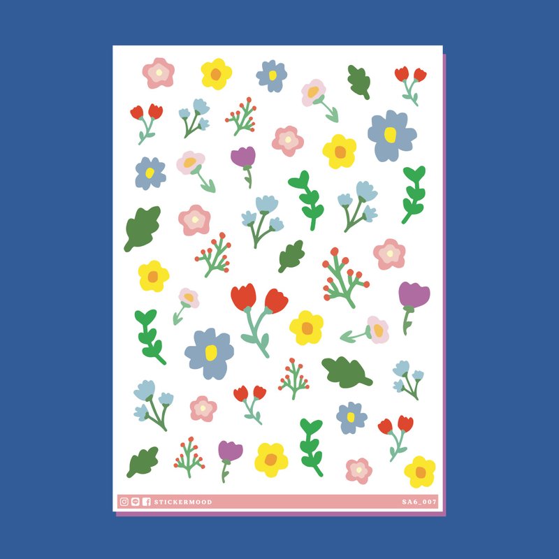 Pastel floral Sticker - 贴纸 - 其他材质 多色