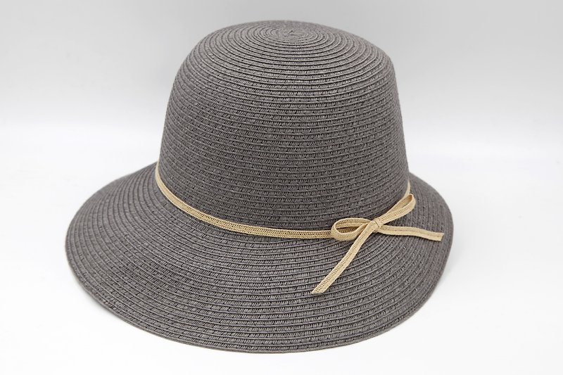 【纸布家】赫本帽(灰色)纸线编织 - 帽子 - 纸 灰色
