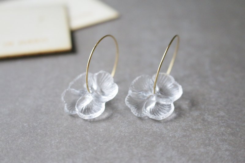 耳环 压克力 圆形 花 透明 - 冰淇淋 - - 耳环/耳夹 - 塑料 透明