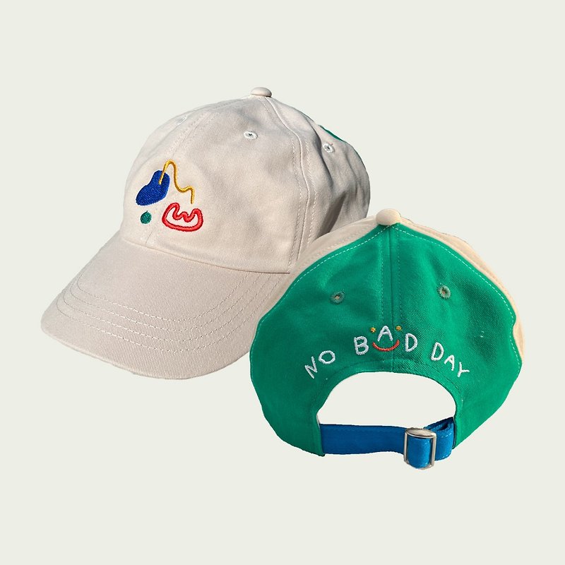 Baseball Cap embroidered Cotton Green Beige Color - 帽子 - 棉．麻 卡其色