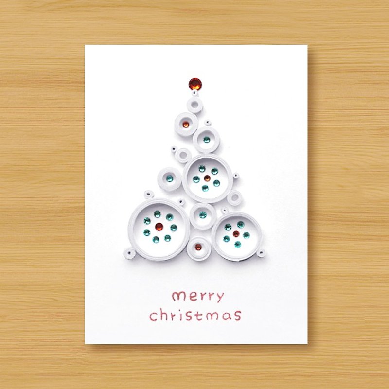 手工卷纸圣诞卡片 _ 来自远方的祝福 ·  梦幻泡泡圣诞树_A - 卡片/明信片 - 纸 白色