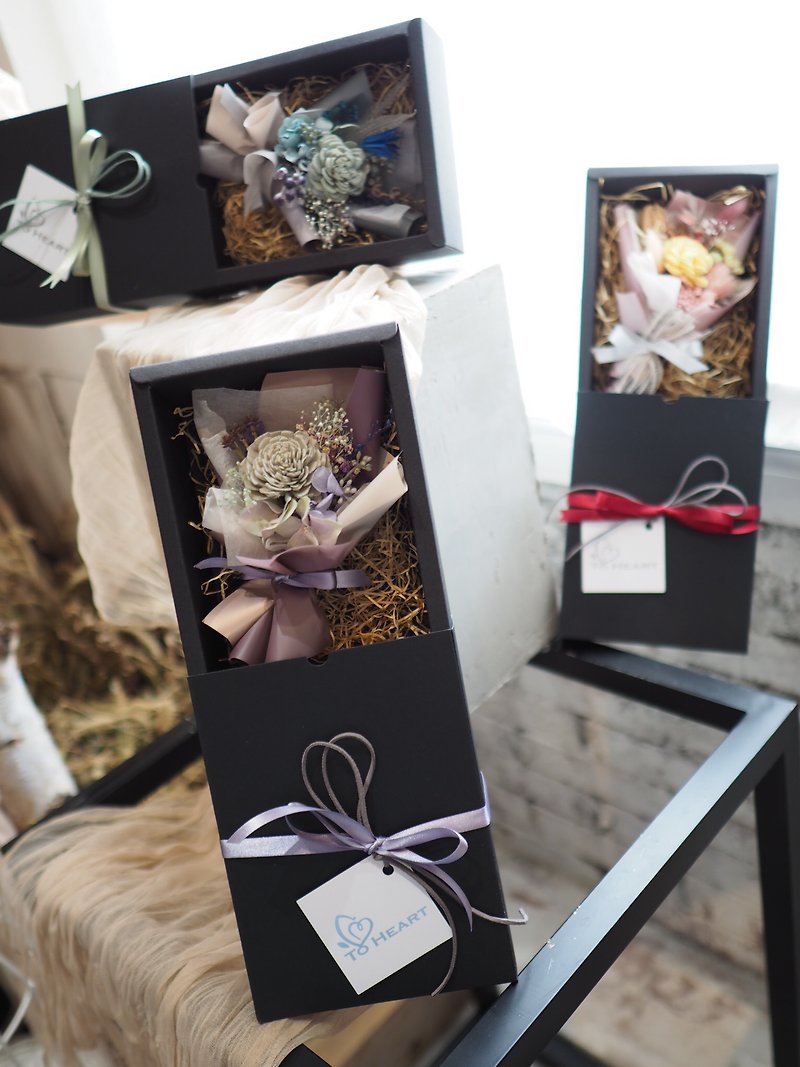迷你花束礼盒 - 生日礼物 情人节礼物 居家装饰 干燥花 - 干燥花/捧花 - 植物．花 多色