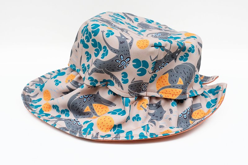 遮阳帽  太郎 ( 奶茶底色 ) 印花 - 帽子 - 其他材质 卡其色