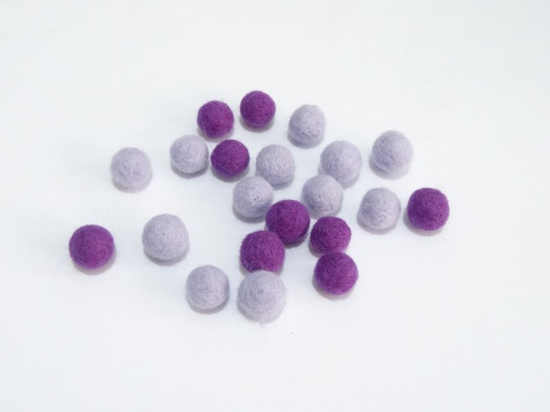 玫瑰紫色和淡紫罗兰色小圆球(羊毛毡)(可定制化更改颜色) - 编织/刺绣/羊毛毡/裁缝 - 羊毛 紫色