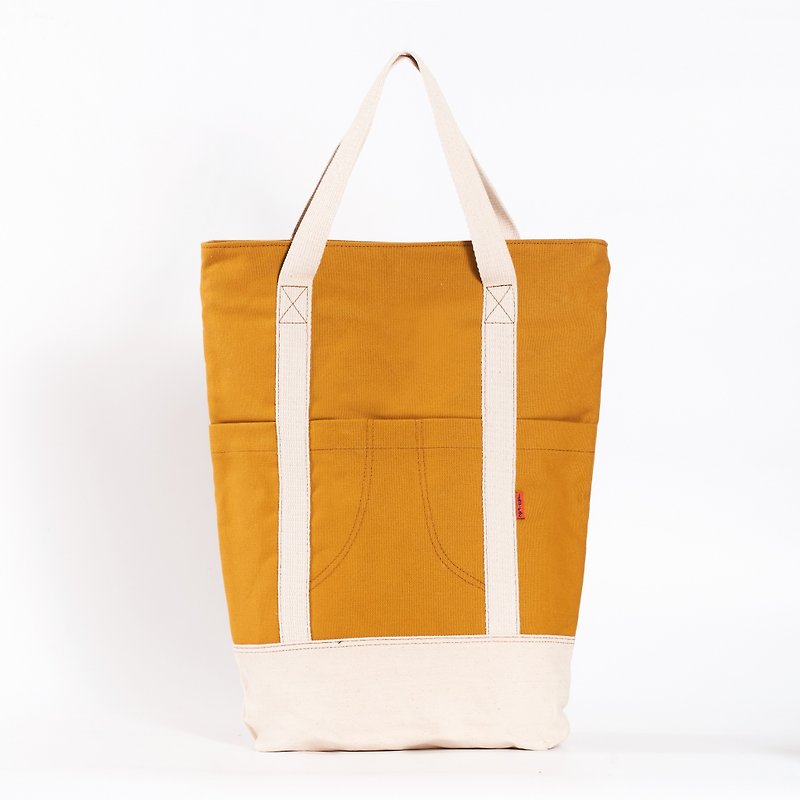 芥末黄两用超容量大包包 - 后背包/双肩包 - 其他材质 橘色