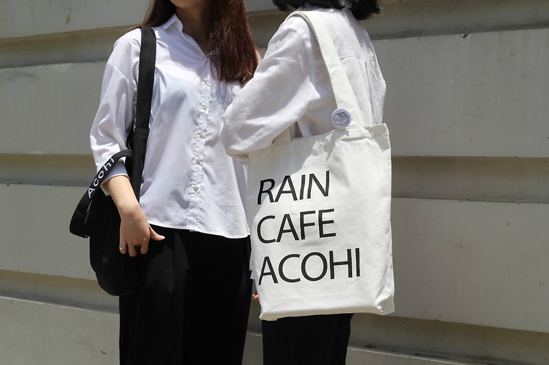 ACOHI CAFE BAG - 手提包/手提袋 - 棉．麻 白色
