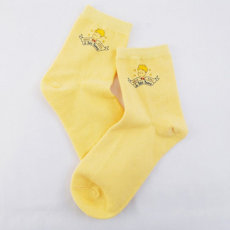 小王子经典版授权-短袜(黄),AA03 - 袜子 - 棉．麻 黄色