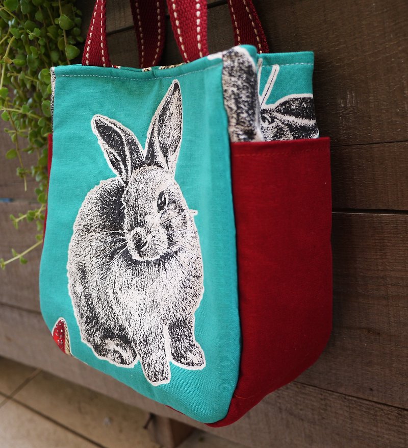 兔兔手提袋 - 手提包/手提袋 - 棉．麻 