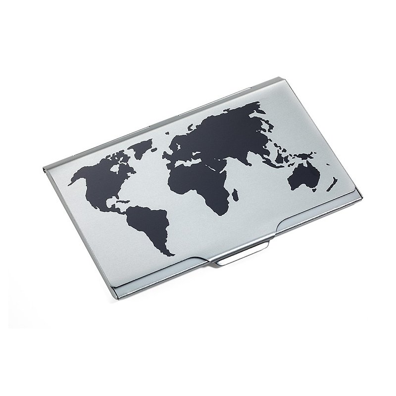 世界地图轻巧名片夹(钛色) - 名片夹/名片盒 - 其他金属 灰色