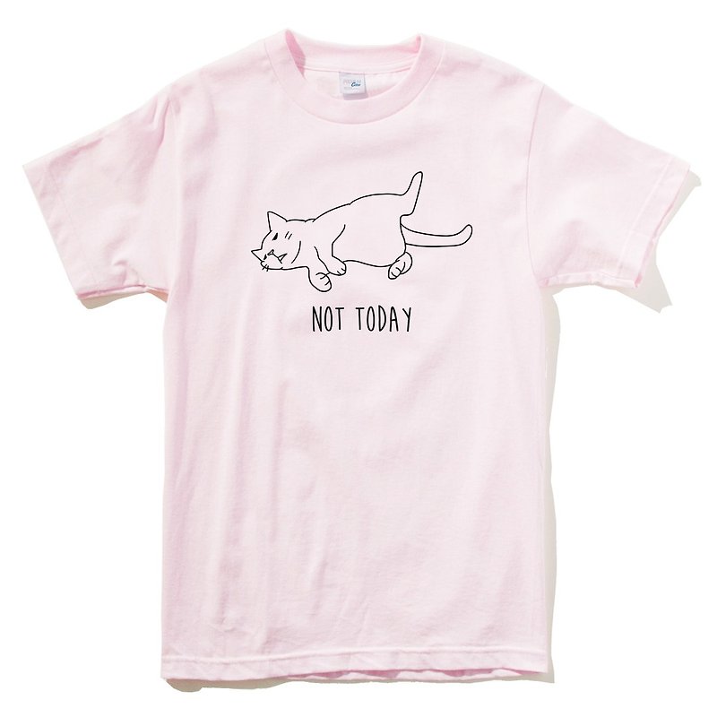 Not Today Cat #2 男女短袖T恤 浅粉红色 狗 猫 毛小孩 动物 趣味 - 女装 T 恤 - 棉．麻 粉红色